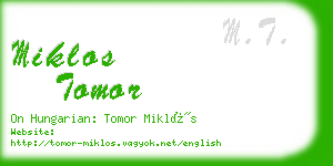 miklos tomor business card